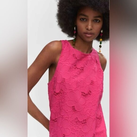 Mango Pink Lace Mini Dress - Picture 9 of 14